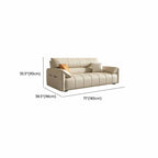 Tear Resistant Standard Sofa/Single Sofa in Full Grain Leather Off-White with 4 Pillows/1 Pillow