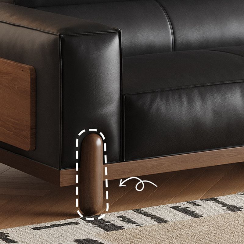 Contemporary Modern Solid Color Scratch-immune Standard Sofa in Ink for 2 People