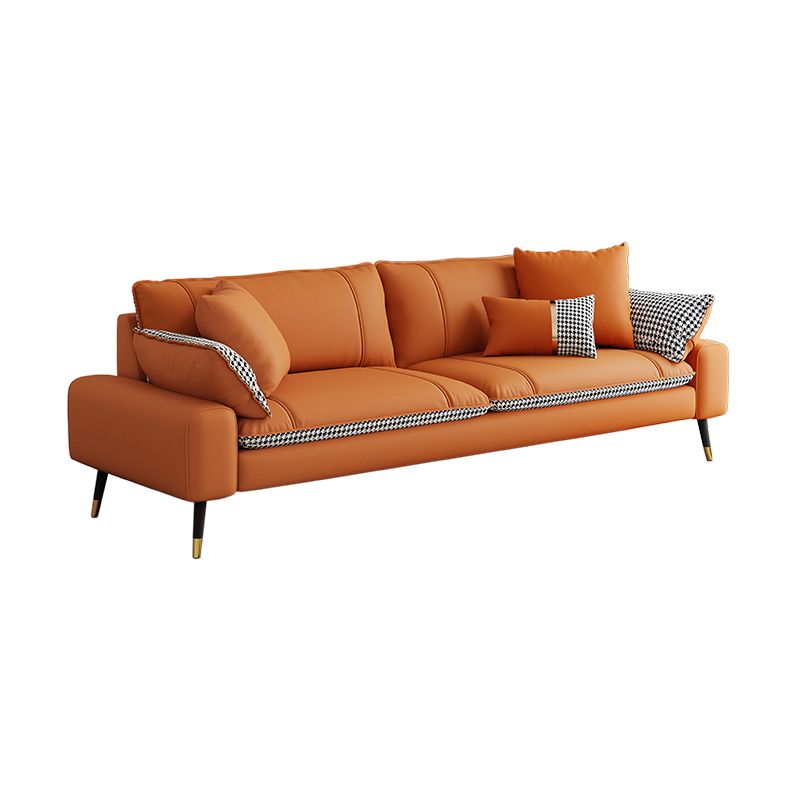 Modern Olive Green/Ink/Lemon Color Solid Color Leather/Corduroy Sofa Couch for Seats 4/Seats 3/Seats 2