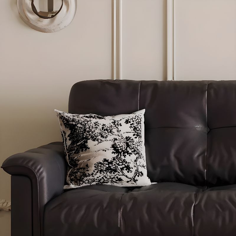 Tear Resistant Standard Sofa/Loveseat/Single Sofa in Black with 1 Pillow
