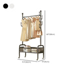 Modern Simple Style Hall Rack with Receptacle, Iron Frame, 1 Basket, Alloy Bench, and Alloy Hook