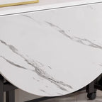 Heat Resistant Foldable Laminate Dining Table for 8/4-seater/Seats 10, Leaf Included