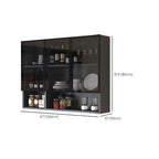 Modern Display Stand Wall Mounted Faux Wood Storage Cabinet for Dining Room