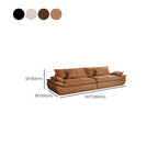 Drawing Room Standard Sofa in Midnight Black/White/Mocha Pu Leather with 4 Pillows