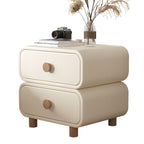 Art Deco Nightstand With Drawer Organization Featuring 2 Drawers and Pleather Countertop with Leg