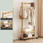 Modish Hall Tree with Locker, 2 Shelves & 5 Hooks/6 Hooks/7 Hooks