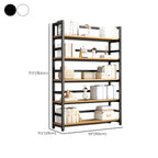 Contemporary Metal Display Stand with Wooden Shelves and Open Storage