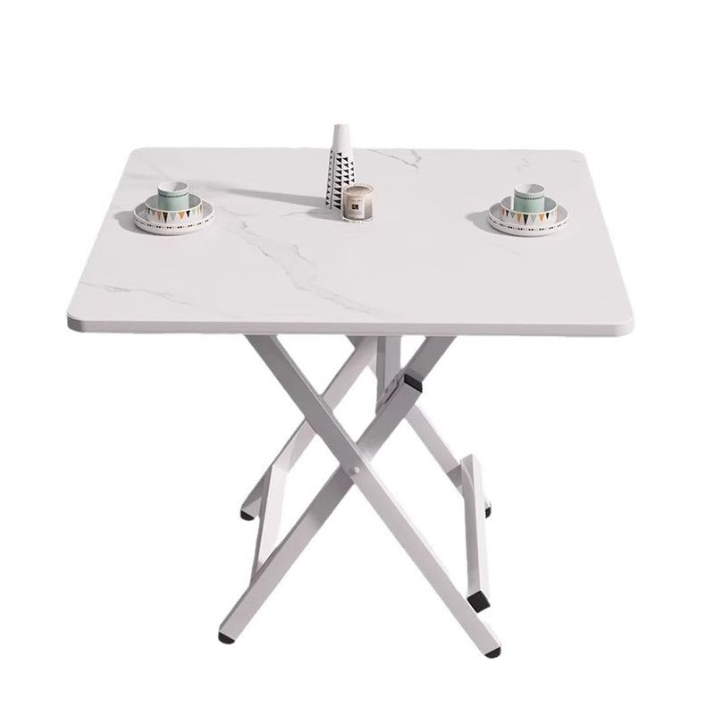 Midnight Black/White/Natural Finish Trendy Folding Square Fold-up Card Table with Scratch-shielded MDF Wood Top