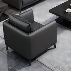 Standard Square Arm Leather Stain Resistant Sofa Couch with Pillows