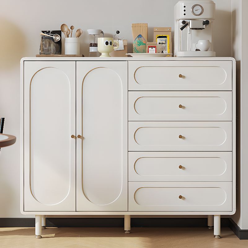 Chalk Casual Raw Wood Combo Dresser with 4/5 Drawers, Hutch, 3 Interior Shelves, Horizontal/Vertical