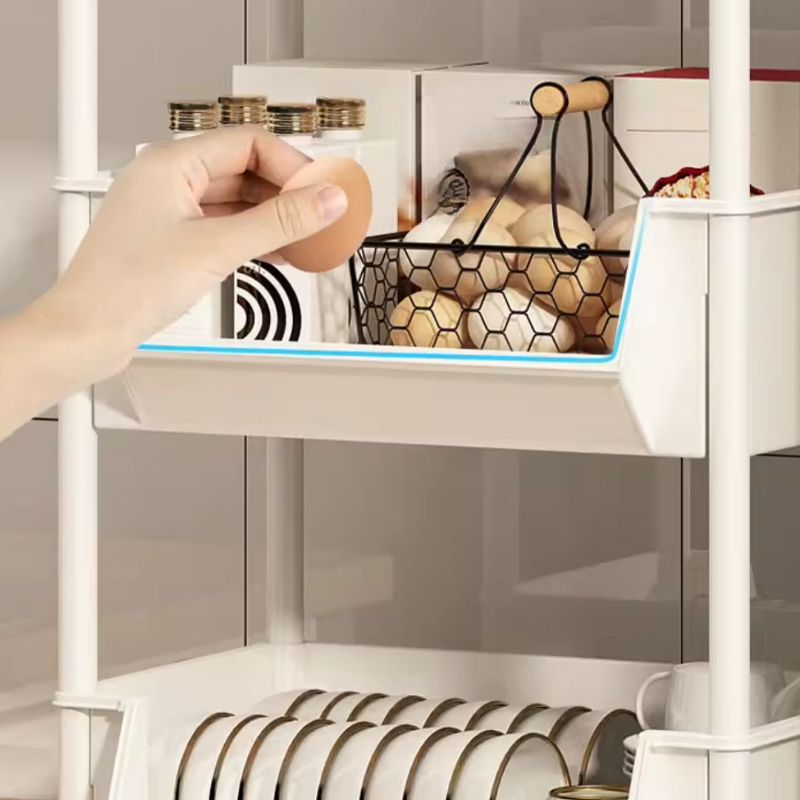 Trolley with Basket, Available in 2/3/4 Baskets, Beige Top