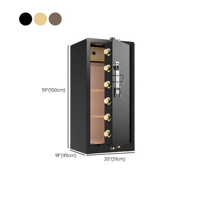 Steel Security Safe with Lockable Mechanism, Keys, and Shelves