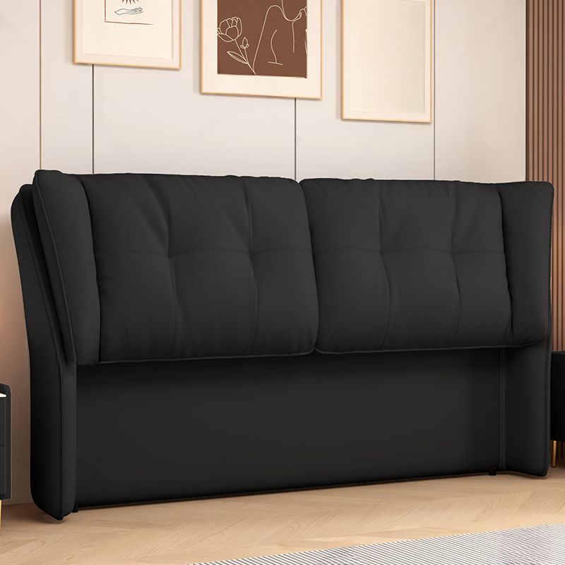 Trendy Wingback Headboard with No Distressing, Piled Tufted Rectangle Design for Queen/Full Bed, Featuring Sponge Upholstery and Standard Height
