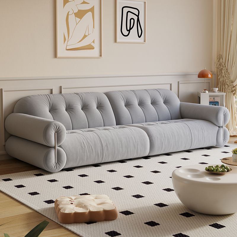 Modish Solid Color Stain Resistant Standard Sofa/Loveseat in Black/Light Gray/Light Brown with 3-seater/4-seater/5 Person Capacity