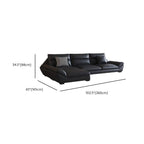 Contemporary Modern Solid Color Scratch-durable/Water Resistant Standard/Single Sofa in Midnight Black, Seats 3/5/4 with 2/1 Pillows