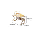 Modern Rectangular Chalk Laminate Writing Table with Exterior Shelf, Hutch, and Cable Management