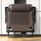 Black/Brown Solid Color Reclining Accent Chair with Non Rocking Base, Locking Back Angle and Independent Foot Movement in a Modern Simple Style, Detachable Cushion Included/Not Included
