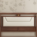 Trendy Panel Headboard in Natural Wood with No Distressing, Rectangle Shape for King/Queen/Full Bed, Featuring Sponge Upholstery and Standard Height