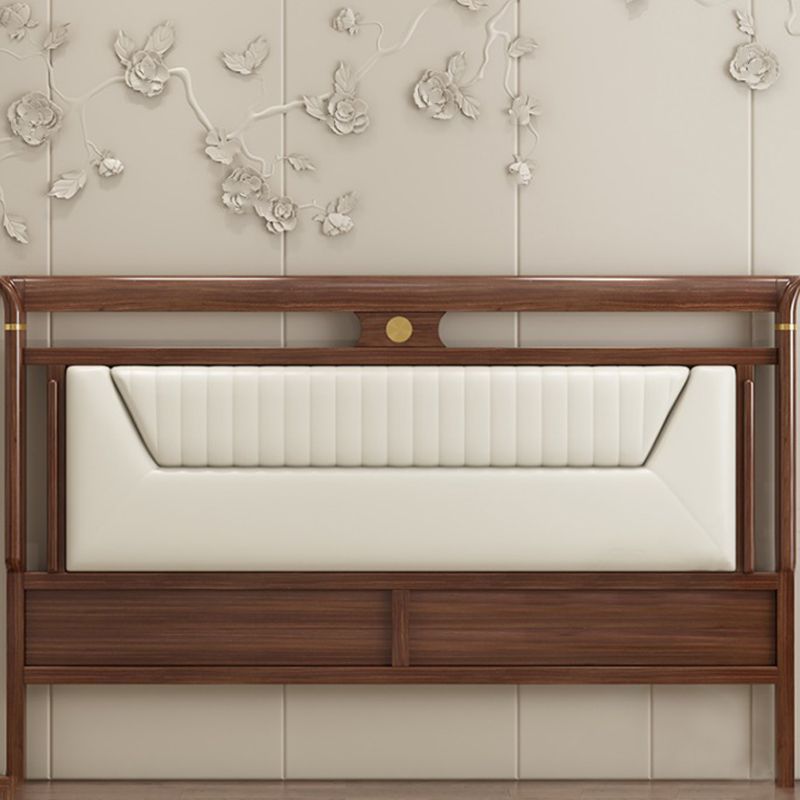 Trendy Panel Headboard in Natural Wood with No Distressing, Rectangle Shape for King/Queen/Full Bed, Featuring Sponge Upholstery and Standard Height