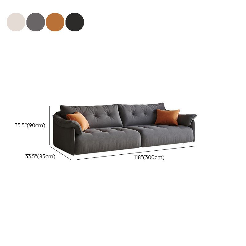 Drawing Room Standard Sofa in Midnight Black/Amber Color/Off-White with Armrest