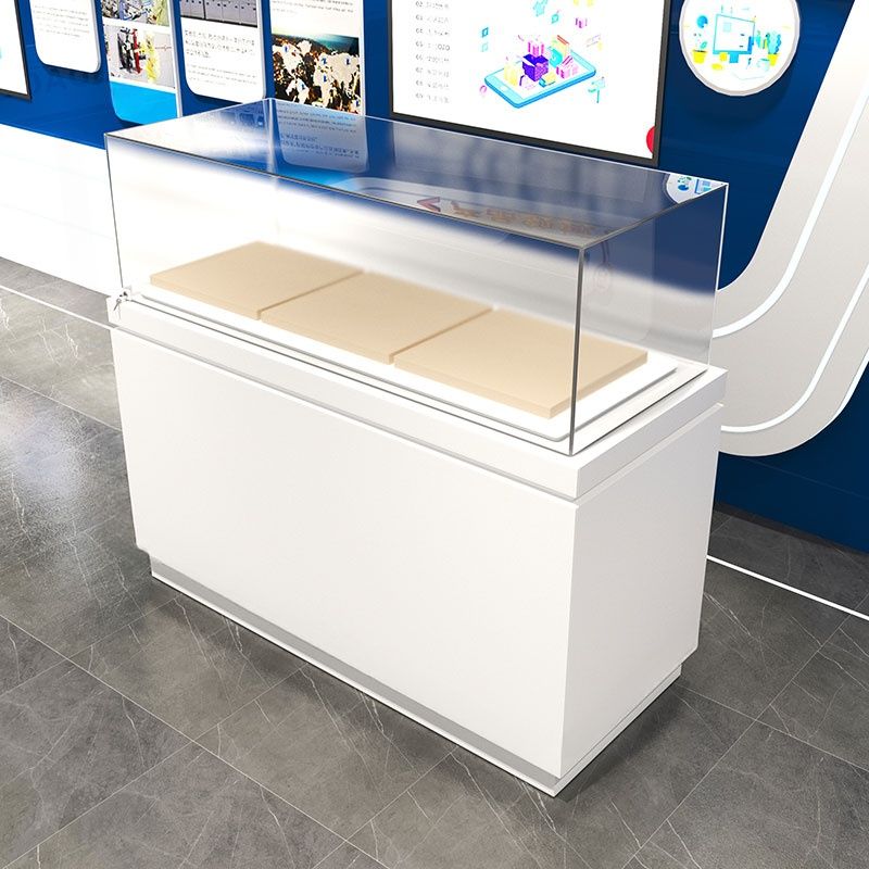 Contemporary Style Wooden Standard Display Stand with Container Storage for Home