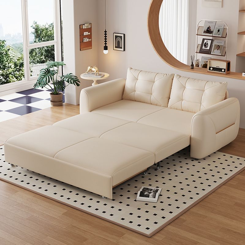 Scratch-immune and Rainproof Sleeper Futon Bed with Tufted Back, Loveseat Capacity, and Container Storage, Featuring Stitch-tufted Design in California King/King/Queen Sizes with Pillow