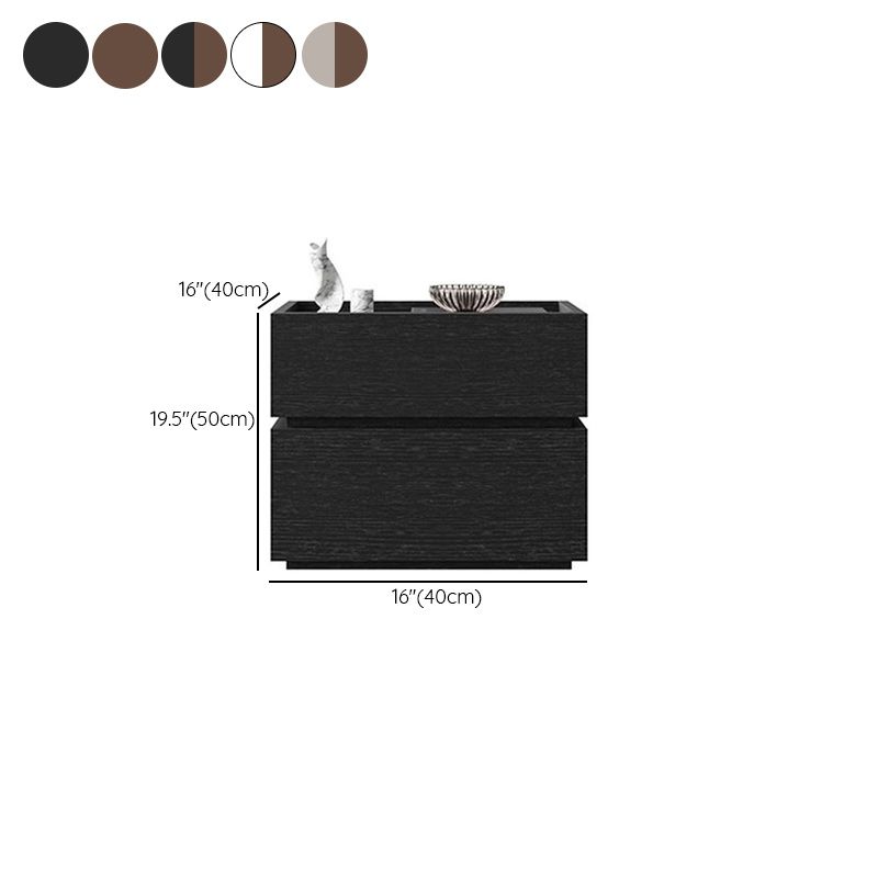 Modish Nightstand With Drawer Organization, 2 Drawers, and Lumber Countertop