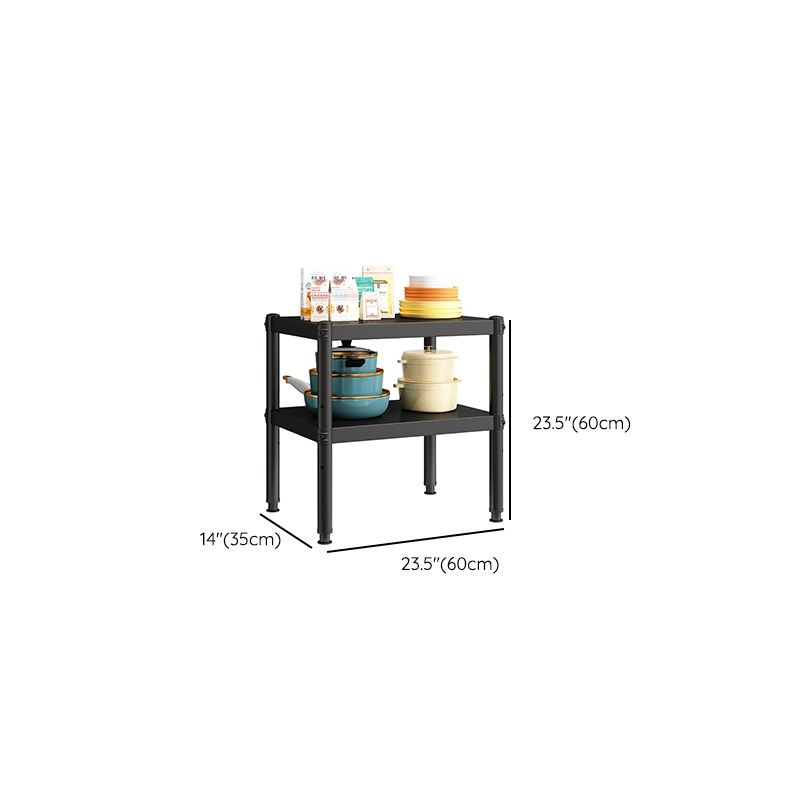 Black Contemporary Standard Baker's Rack with Steel Frame and Metal Shelves
