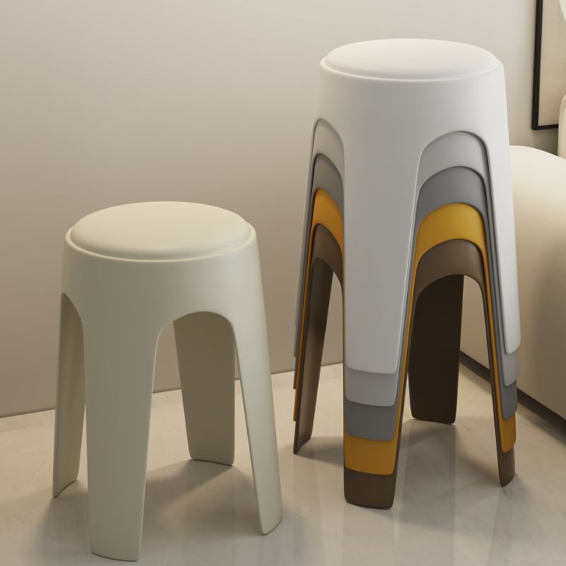 Synthetic Material Backless Stool with Upholstered Seat