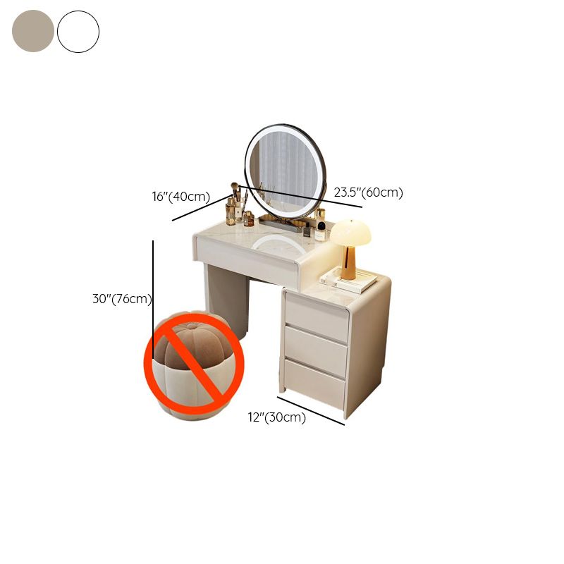 Modish Wood Standard/Small Vanity Set with 5 Drawers and Light Up Mirror