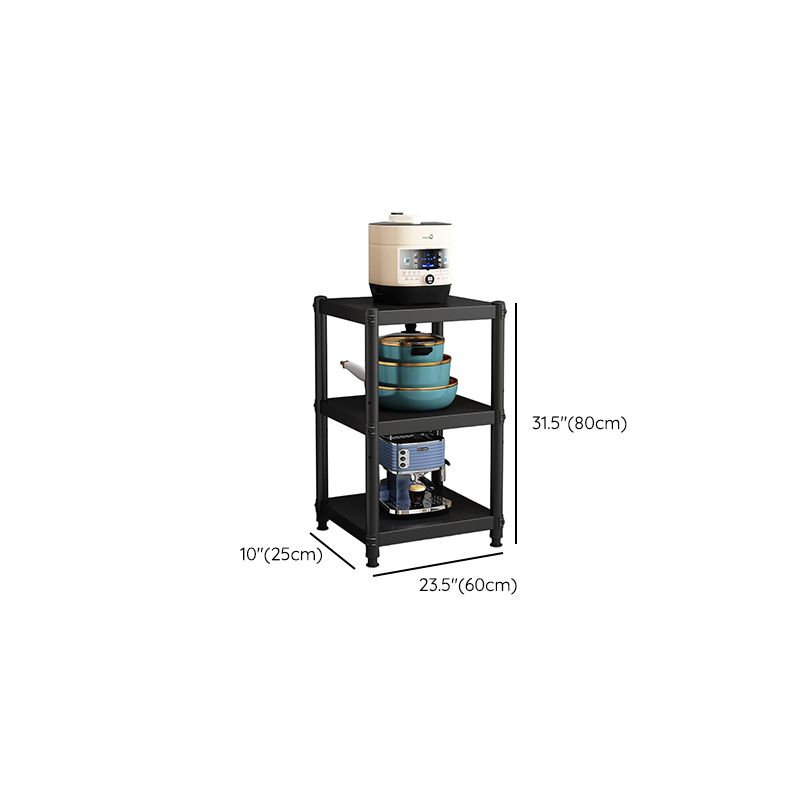 Black Contemporary Standard Baker's Rack with Steel Frame and Metal Shelves