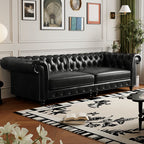 Drawing Room Standard Sofa/Loveseat in Midnight Black/Sage/Espresso with Armrest