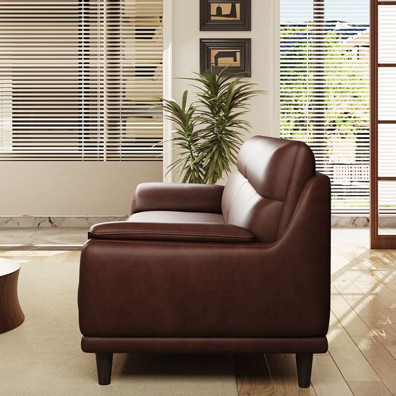 Trendy Solid Color Water Resistant Standard Sofa/Loveseat/Single Sofa in Auburn with Arm Included, Seats 3/4-seater/2 People