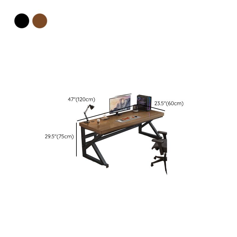 Minimalist Cable Management Rectangle Steel Desk with Rust Resistant Toboggan Base