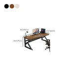 Minimalist Cable Management Rectangle Steel Desk with Rust Resistant Toboggan Base