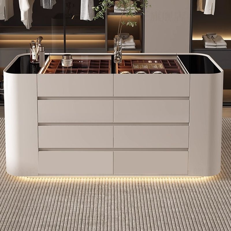 Modern & Contemporary Solid Color Laminate Jewelry Armoire with Drawers