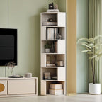 Modern Simple Style Nook Decorative Cabinet with 7/6/5 Exterior Shelves, Laminate Countertop in Light Gray/Chalk/Sand