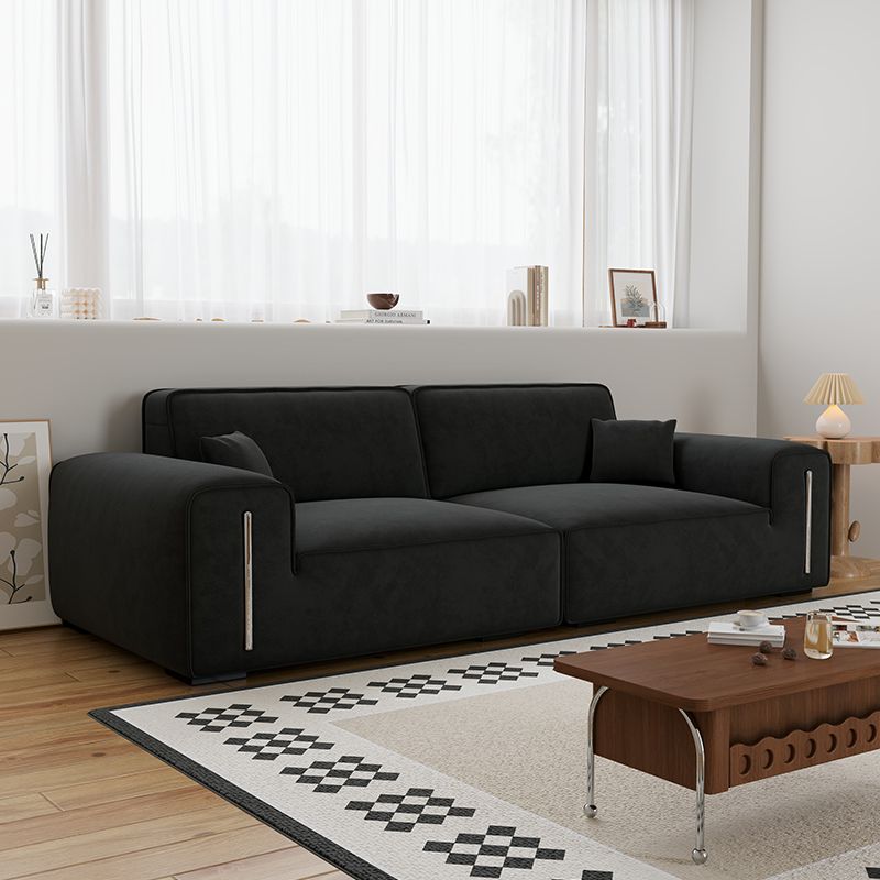 Drawing Room Standard Sofa in Black/Light Gray/Light Brown with Armrest