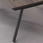 Modern Rectangular Gray Manufactured Wood Writing Table with Cable Management