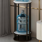 1 Piece 3 Tiers Wooden Circular-shaped Plant Stand Table with 3 Shelves and Solid Base