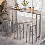 1/2/4 Pieces Silver Stainless Steel Contemporary Bar Pub Table Set