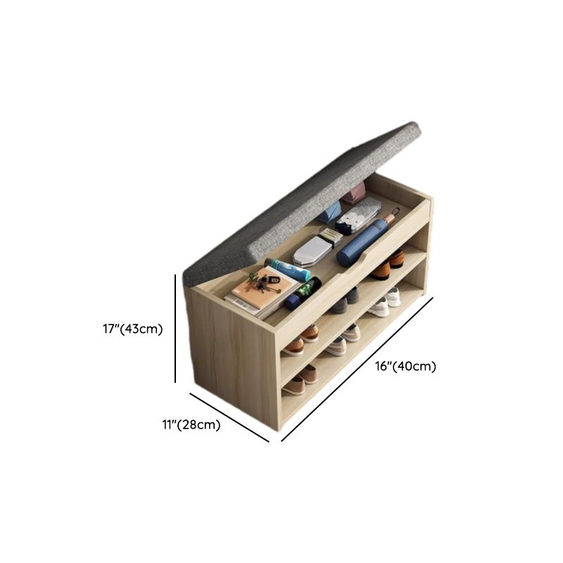 Art Deco Composite Wood Rectangle Shoe Storage Bench with 2/3 Shelves for 1-10 Pairs in Drawing Room, Closed Back