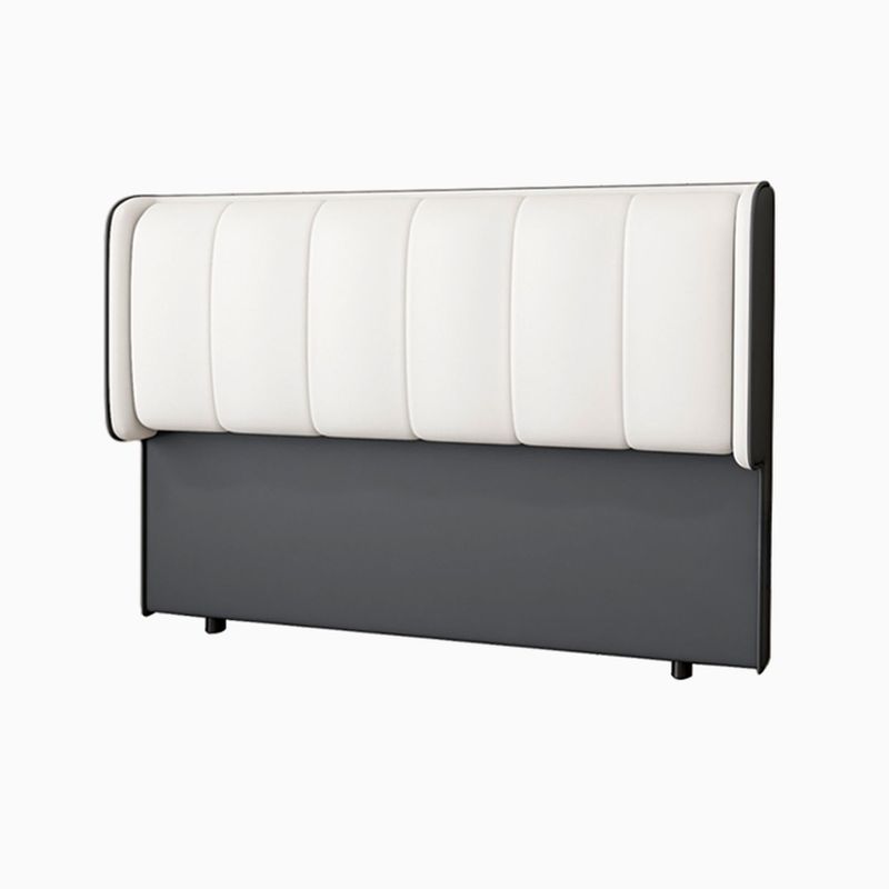 Trendy No Distressing Panel Headboard in Natural Wood, Rectangle Shape for Full/Queen Bed, Sponge Upholstery Fill, Standard Height