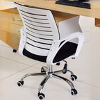Simple Multi-levelled Single Color Upholstered Chair with Steel Frame, Silver Color, Tilt Mechanism, and Glide Movement