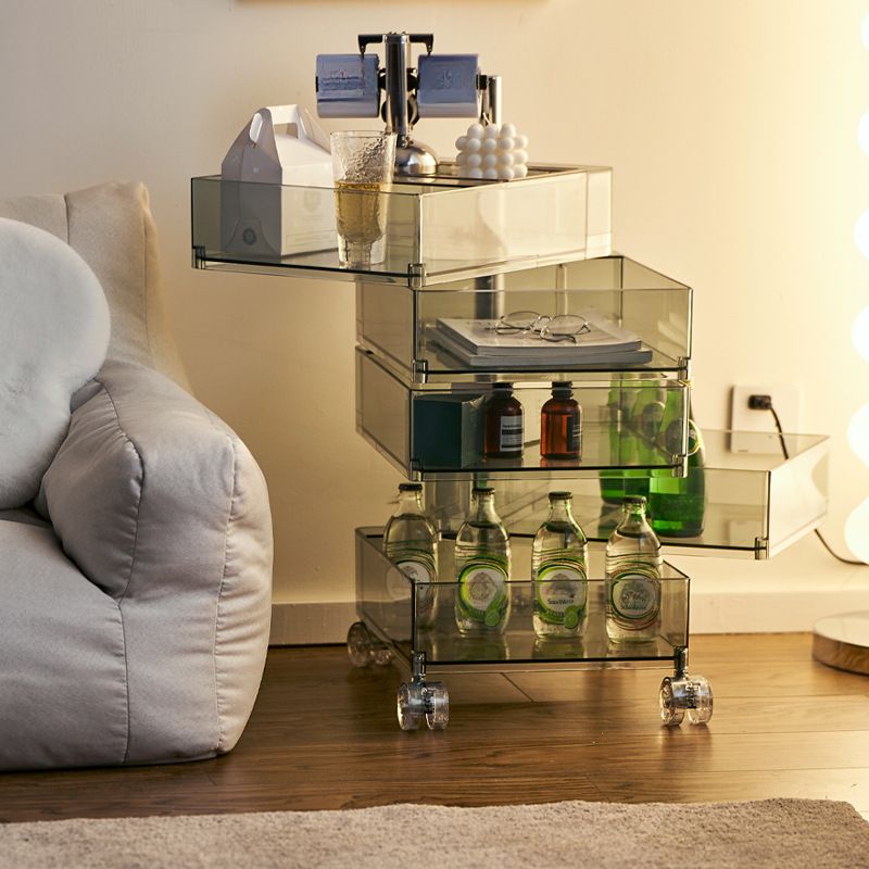 Plastic Solid Color Tool Roll Cart with 5 Drawers for All Ages