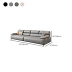 Contemporary Modern Solid Color Water Resistant Standard Sofa in Ink/Light Gray/Off-White, 4-Seater with 3 Pillows