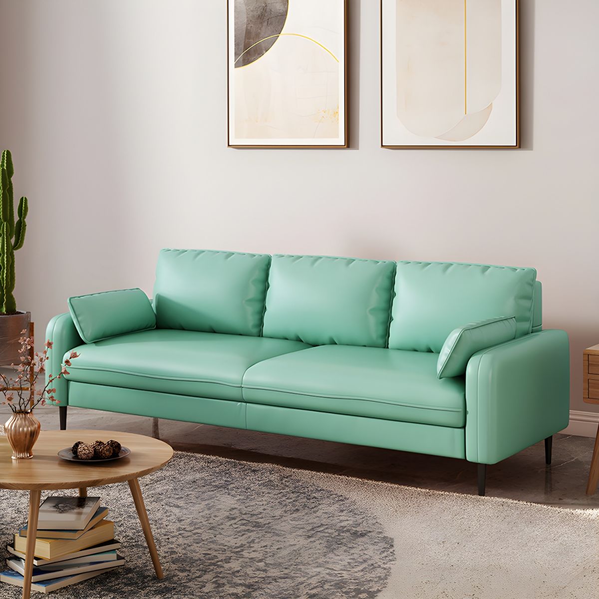 Modern Pillow Back Sofa with Storage Not Included for 35-40 Women