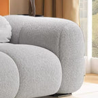 Trendy Solid Color Stain Resistant Loveseat in Black/Dark Gray/Taupe for 2 People with 2 Pillows