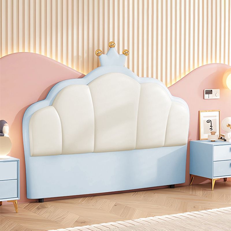 Trendy Panel Headboard in Natural Wood with No Distressing, Portman Shape for King/Queen/Full Bed, Featuring Sponge Upholstery and Standard Height
