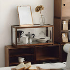 Contemporary Solid Wood Curio Cabinet with Glass Sliding Doors
